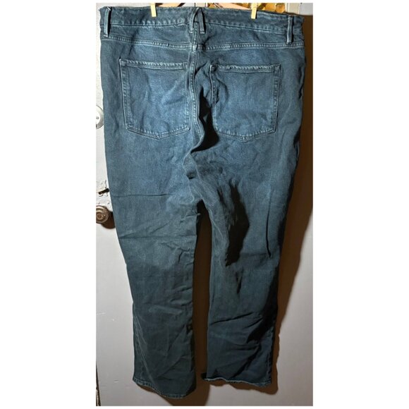 Good American Good Straight Crop Jeans Size 18 Side Slit Stretch Denim - Picture 4 of 5